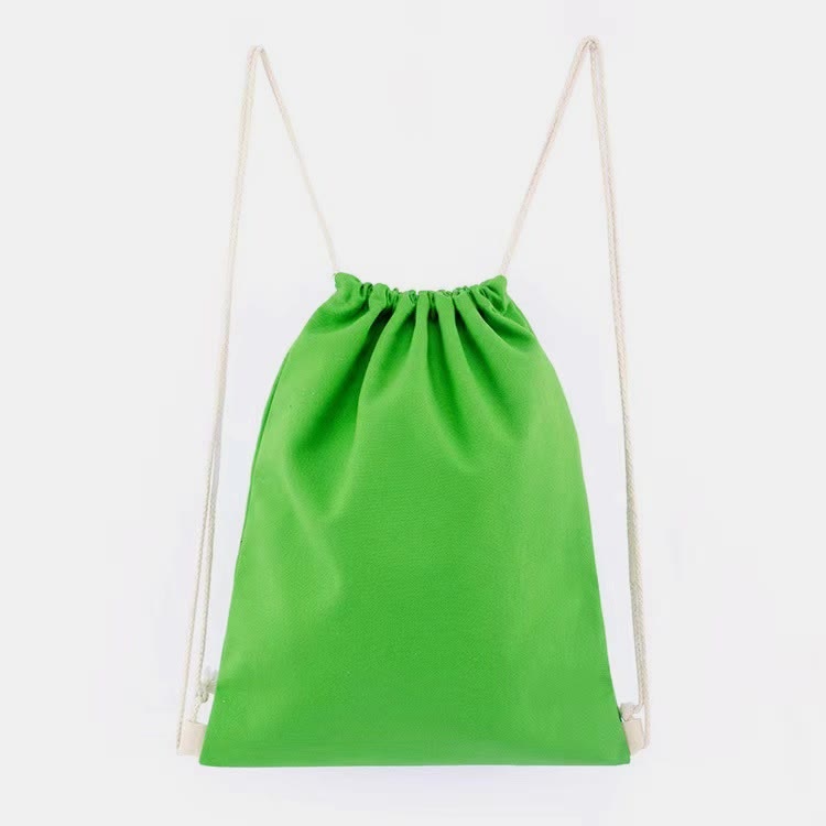 Custom Logo Drawstring Backpack 16 Colors Options Bulk Wholesale Canvas Bag