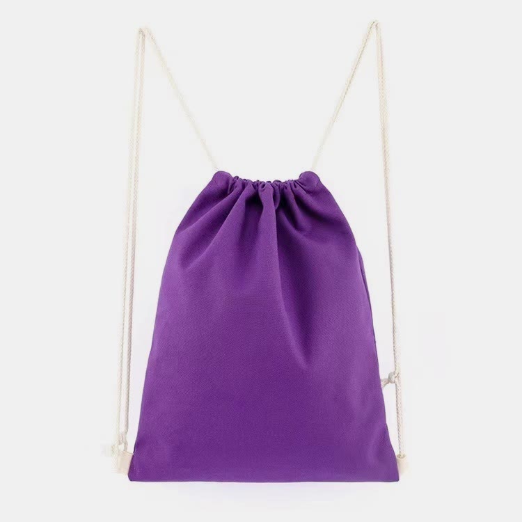 Custom Logo Drawstring Backpack 16 Colors Options Bulk Wholesale Canvas Bag