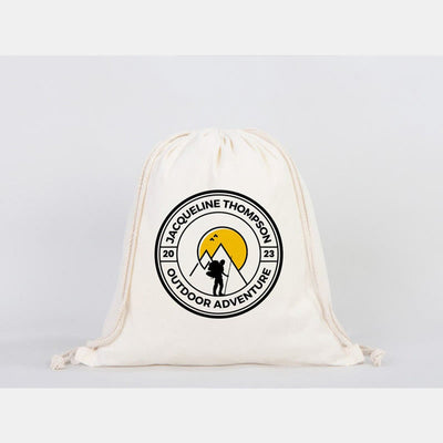 Custom Logo Drawstring Backpack 16 Colors Options Bulk Wholesale Canvas Bag