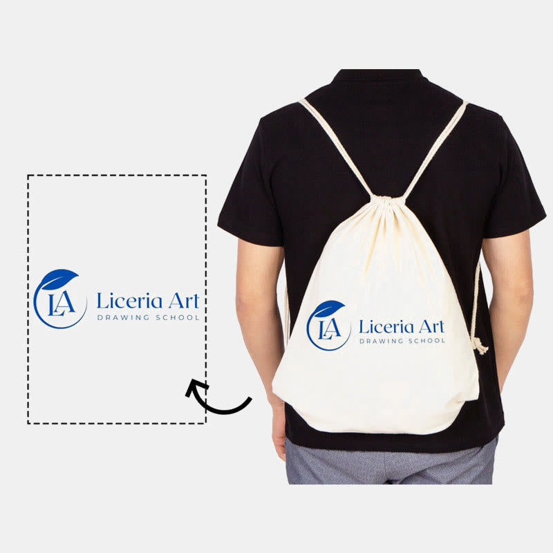 Custom Logo Drawstring Backpack 16 Colors Options Bulk Wholesale Canvas Bag