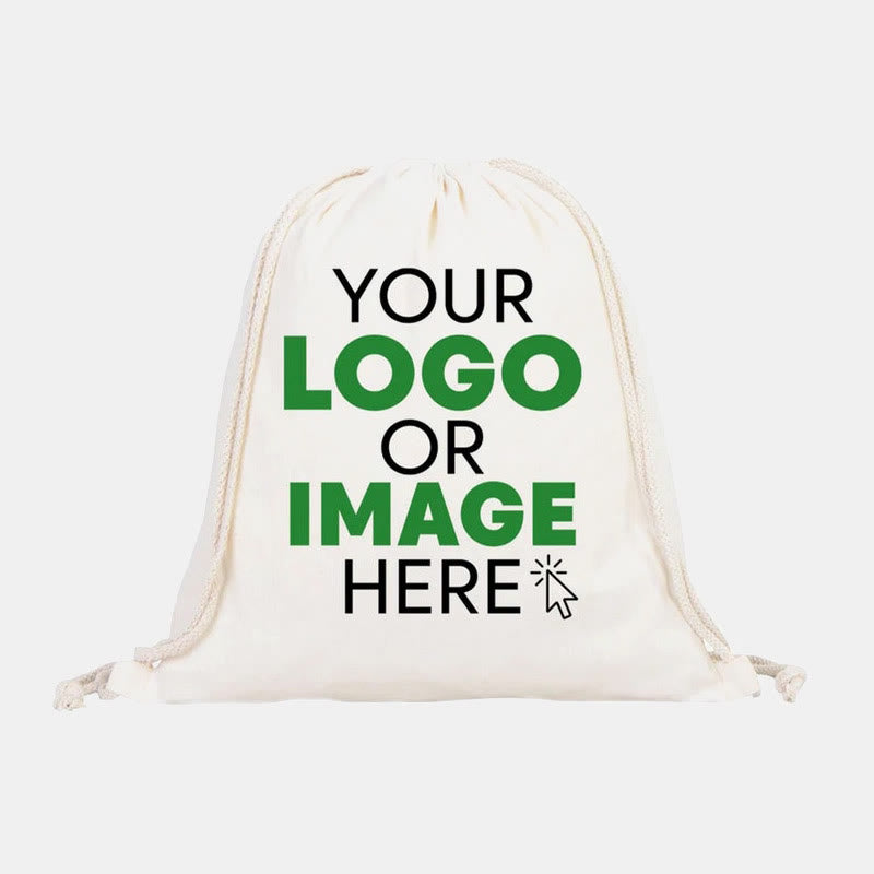 Custom Logo Drawstring Backpack 16 Colors Options Bulk Wholesale Canvas Bag