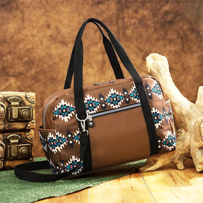 Large Capacity Tote Bag Retro Bohemian Print Crossbody Shoulder Purse