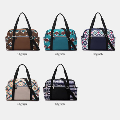 Large Capacity Tote Bag Retro Bohemian Print Crossbody Shoulder Purse
