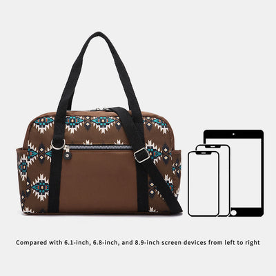 Large Capacity Tote Bag Retro Bohemian Print Crossbody Shoulder Purse