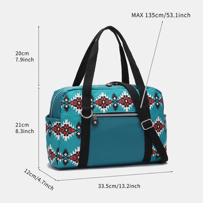 Large Capacity Tote Bag Retro Bohemian Print Crossbody Shoulder Purse