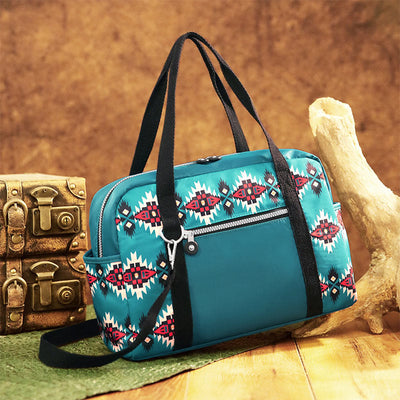Large Capacity Tote Bag Retro Bohemian Print Crossbody Shoulder Purse