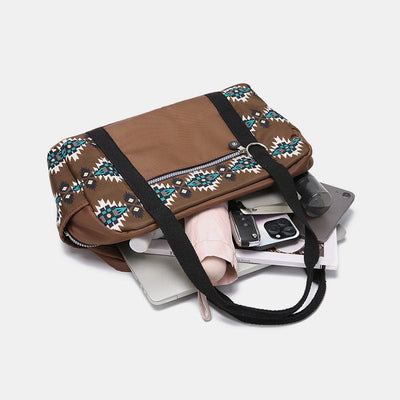 Large Capacity Tote Bag Retro Bohemian Print Crossbody Shoulder Purse