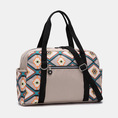 Large Capacity Tote Bag Retro Bohemian Print Crossbody Shoulder Purse