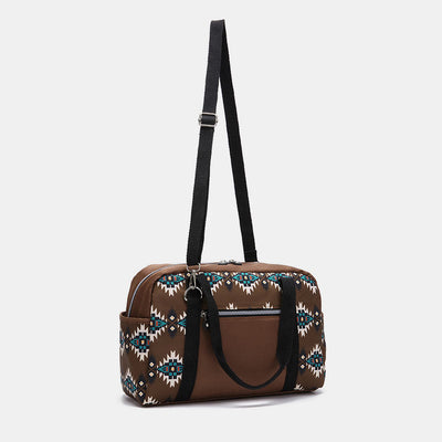 Large Capacity Tote Bag Retro Bohemian Print Crossbody Shoulder Purse