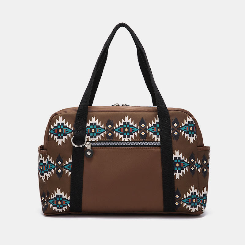 Large Capacity Tote Bag Retro Bohemian Print Crossbody Shoulder Purse