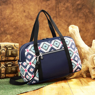Large Capacity Tote Bag Retro Bohemian Print Crossbody Shoulder Purse