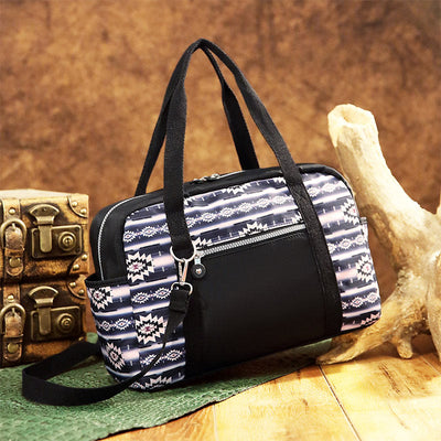 Large Capacity Tote Bag Retro Bohemian Print Crossbody Shoulder Purse