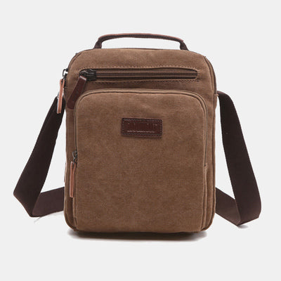 Small Durable Canvas Messenger Bag for Men Multi-Pocket Waterproof Purse