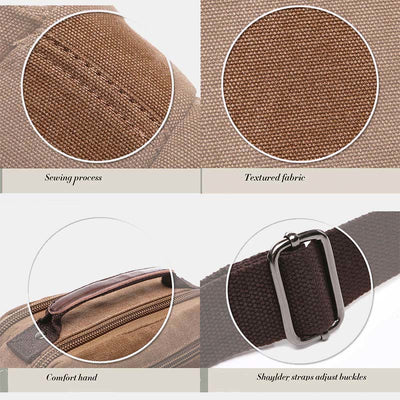 Small Durable Canvas Messenger Bag for Men Multi-Pocket Waterproof Purse