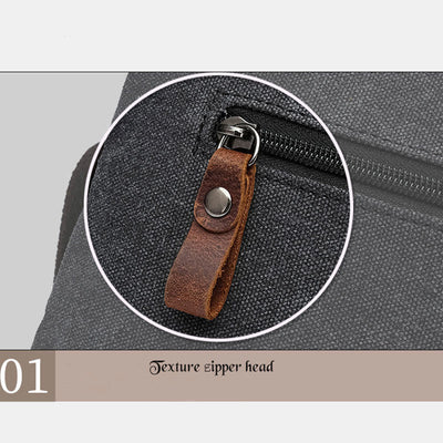 Multi-Pocket Canvas Messenger Bag Crossbody Shoulder Bag for Men