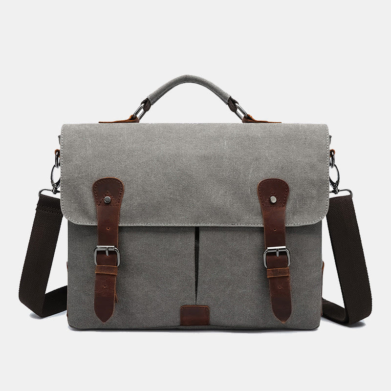 Canvas Messenger Bag 13 Inch Laptop Shoulder Bag Crossbody Purse
