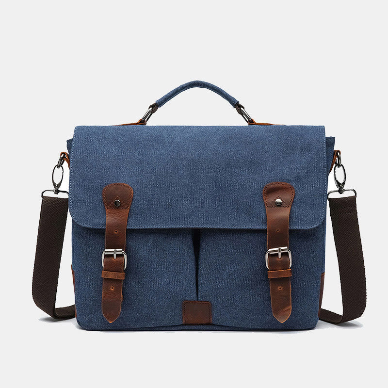 Canvas Messenger Bag 13 Inch Laptop Shoulder Bag Crossbody Purse