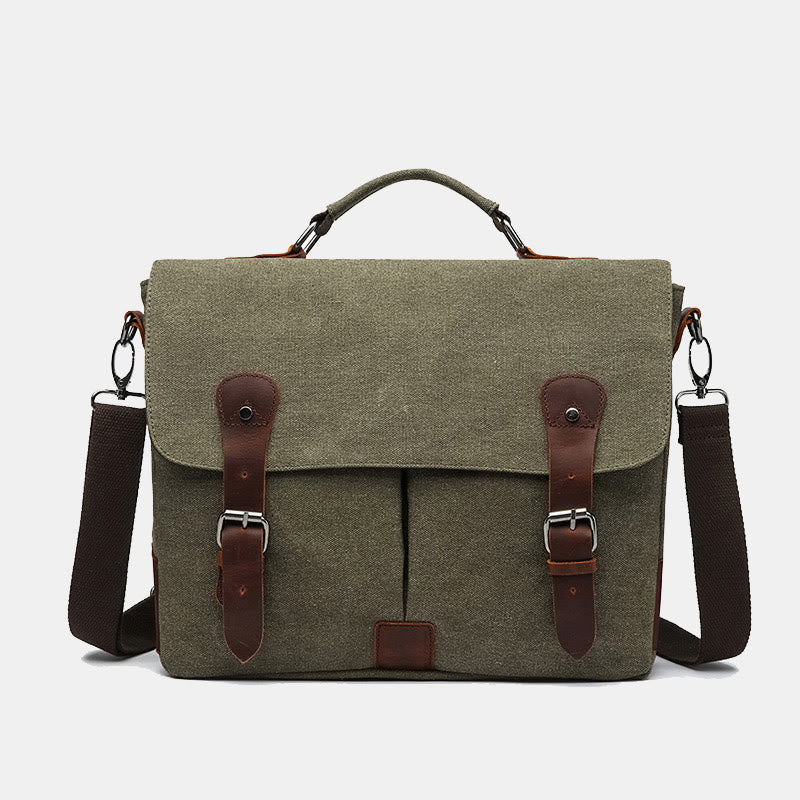 Canvas Messenger Bag 13 Inch Laptop Shoulder Bag Crossbody Purse