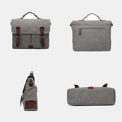 Canvas Messenger Bag 13 Inch Laptop Shoulder Bag Crossbody Purse