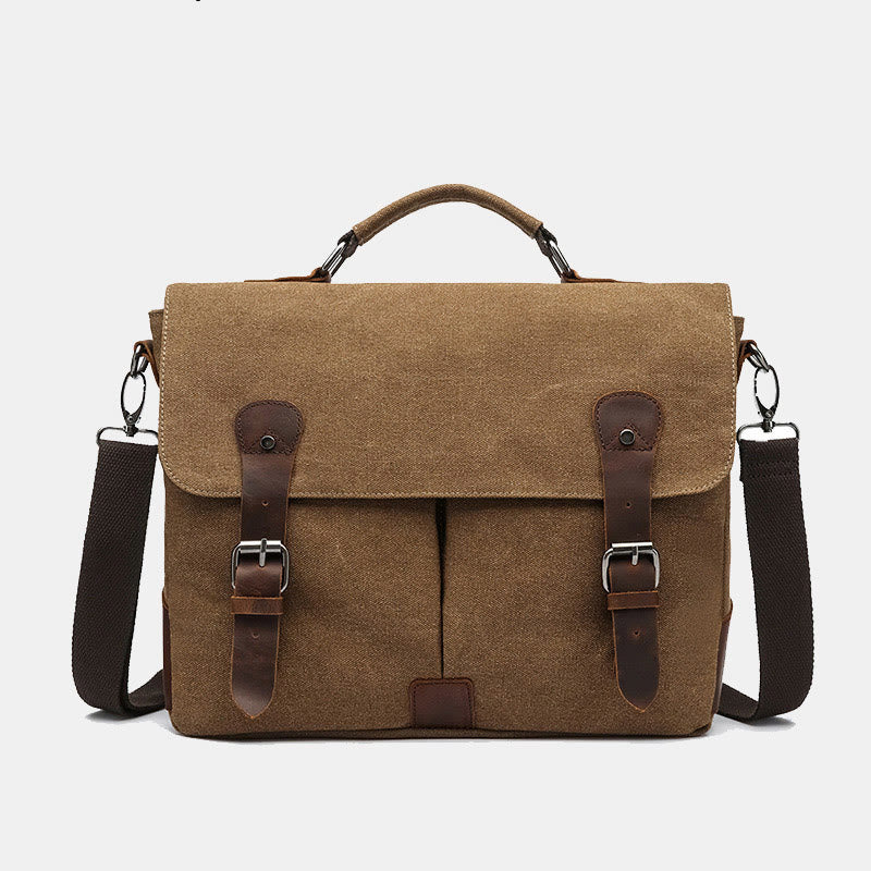 Canvas Messenger Bag 13 Inch Laptop Shoulder Bag Crossbody Purse