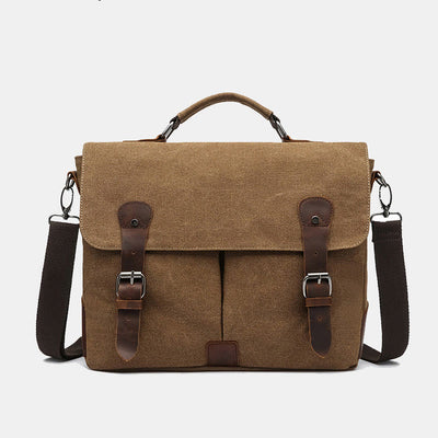 Canvas Messenger Bag 13 Inch Laptop Shoulder Bag Crossbody Purse