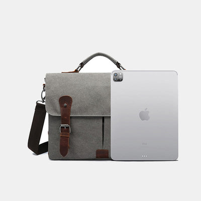 Canvas Messenger Bag 13 Inch Laptop Shoulder Bag Crossbody Purse