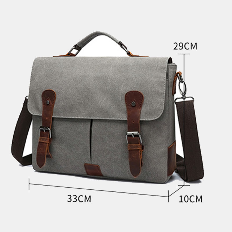 Canvas Messenger Bag 13 Inch Laptop Shoulder Bag Crossbody Purse