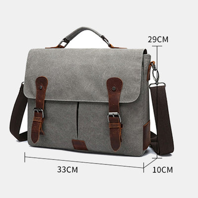 Canvas Messenger Bag 13 Inch Laptop Shoulder Bag Crossbody Purse