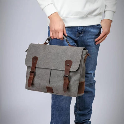 Canvas Messenger Bag 13 Inch Laptop Shoulder Bag Crossbody Purse
