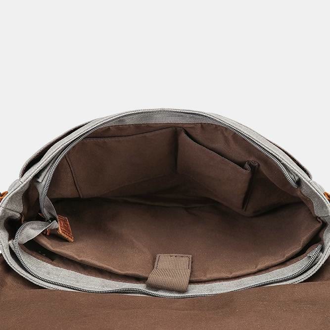 Canvas Messenger Bag 13 Inch Laptop Shoulder Bag Crossbody Purse