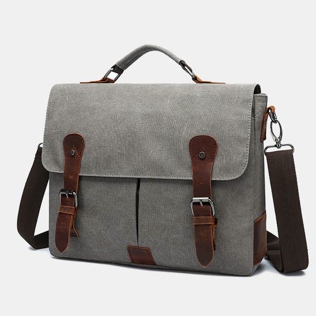 Canvas Messenger Bag 13 Inch Laptop Shoulder Bag Crossbody Purse