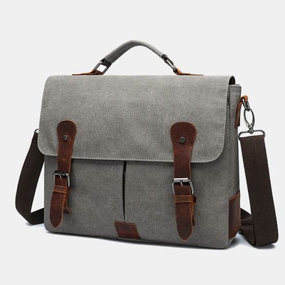 Canvas Messenger Bag 13 Inch Laptop Shoulder Bag Crossbody Purse