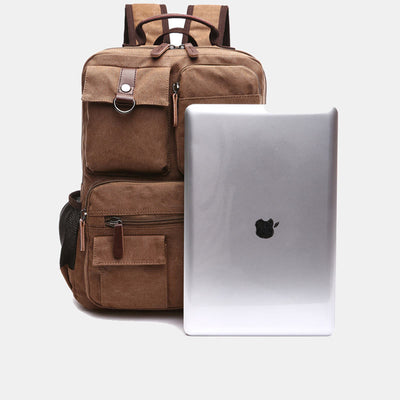 Retro Multi-Pocket Backpack School Bookbag Travel Daypack Laptop Bag