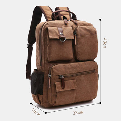 Retro Multi-Pocket Backpack School Bookbag Travel Daypack Laptop Bag