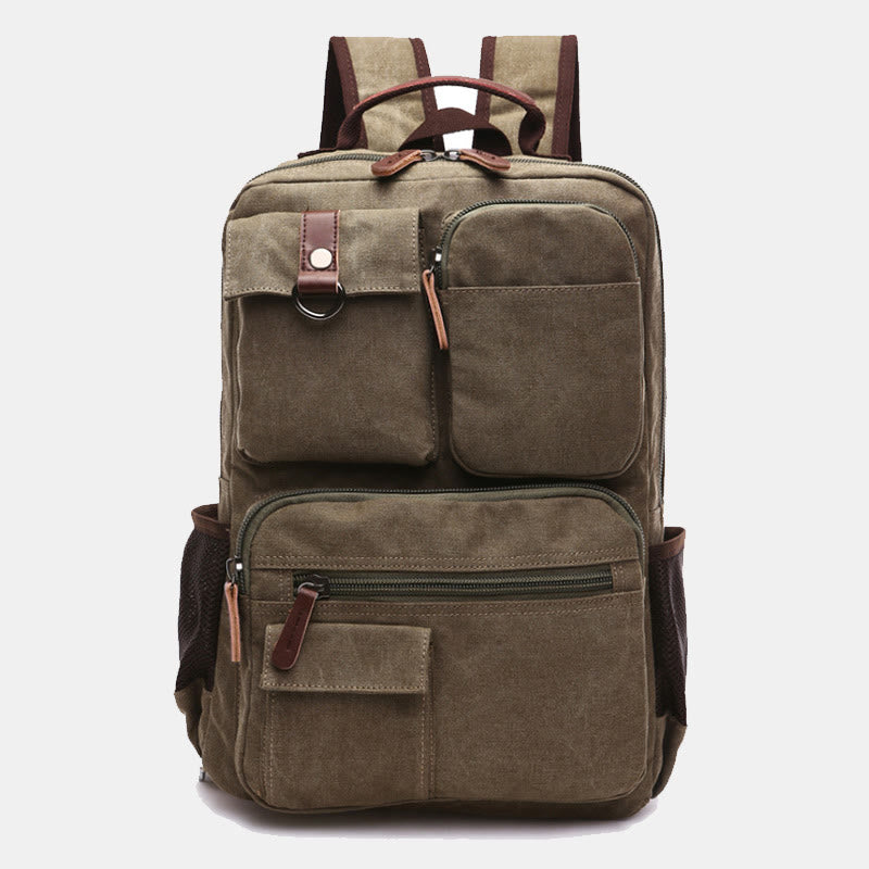 Retro Multi-Pocket Backpack School Bookbag Travel Daypack Laptop Bag