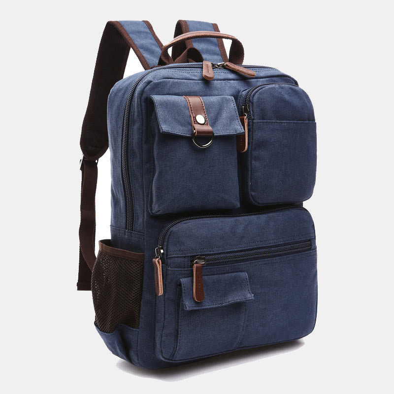 Retro Multi-Pocket Backpack School Bookbag Travel Daypack Laptop Bag