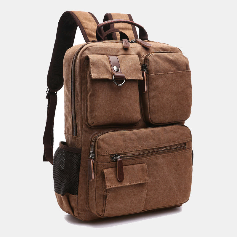 Retro Multi-Pocket Backpack School Bookbag Travel Daypack Laptop Bag