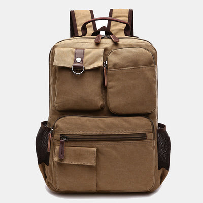 Retro Multi-Pocket Backpack School Bookbag Travel Daypack Laptop Bag