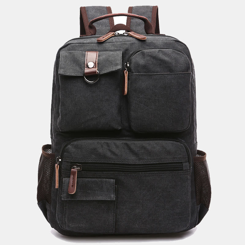 Retro Multi-Pocket Backpack School Bookbag Travel Daypack Laptop Bag
