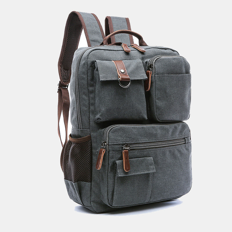 Retro Multi-Pocket Backpack School Bookbag Travel Daypack Laptop Bag