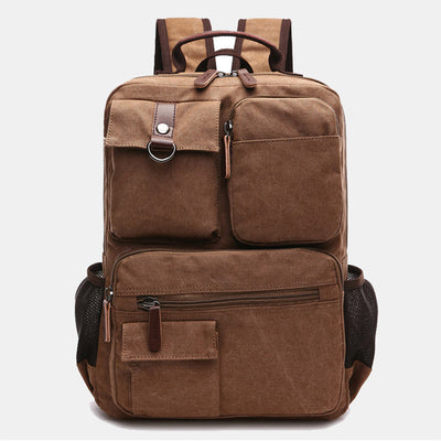 Retro Multi-Pocket Backpack School Bookbag Travel Daypack Laptop Bag