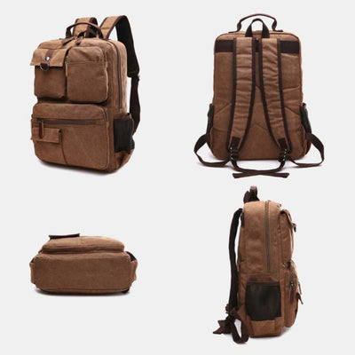 Retro Multi-Pocket Backpack School Bookbag Travel Daypack Laptop Bag
