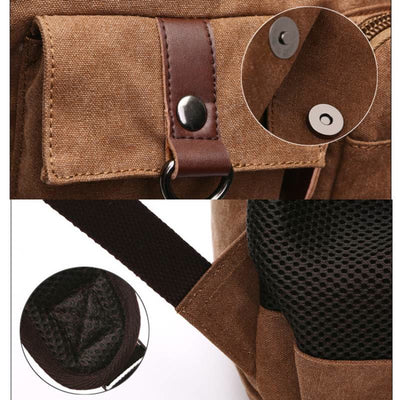 Retro Multi-Pocket Backpack School Bookbag Travel Daypack Laptop Bag