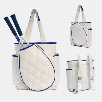 Quilted Tennis Racket Shoulder Bag Tote Convertible Backpack Pickleball Bag