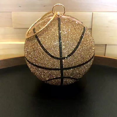 Rhinestone Basketball Purse Women Sprakle Handbag Party Evening Bag