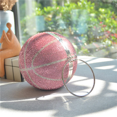 Rhinestone Basketball Purse Women Sprakle Handbag Party Evening Bag