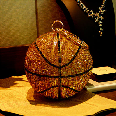 Rhinestone Basketball Purse Women Sprakle Handbag Party Evening Bag