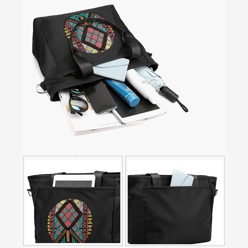 Lightweight Nylon Tote Ethnic Waterproof Shoulder Purse For Women