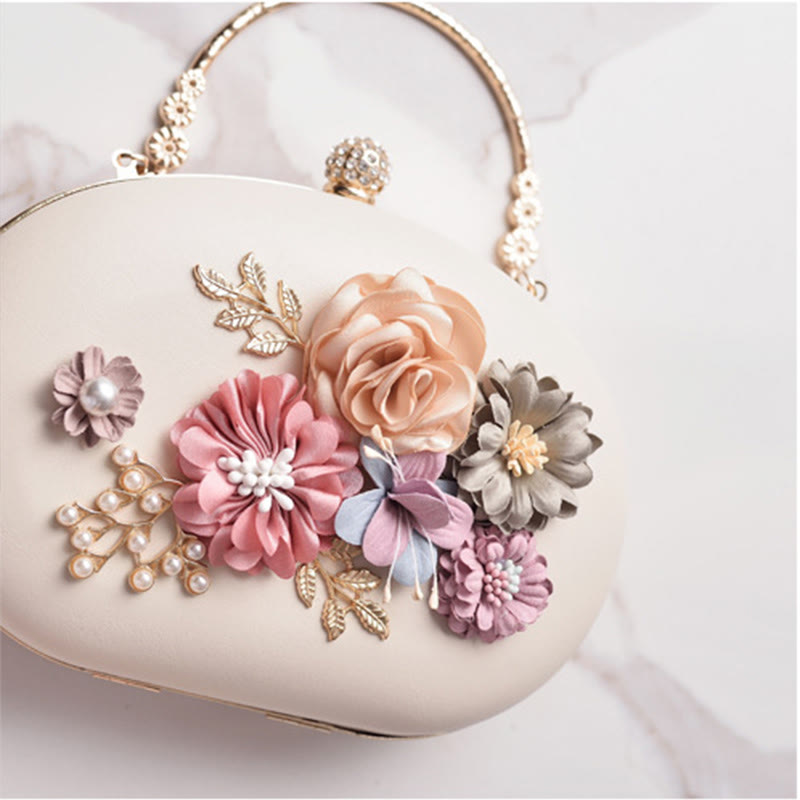 Flowers Clutch Purses for Women Evening Wedding Formal Clasp Handbag