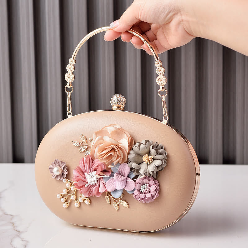 Flowers Clutch Purses for Women Evening Wedding Formal Clasp Handbag